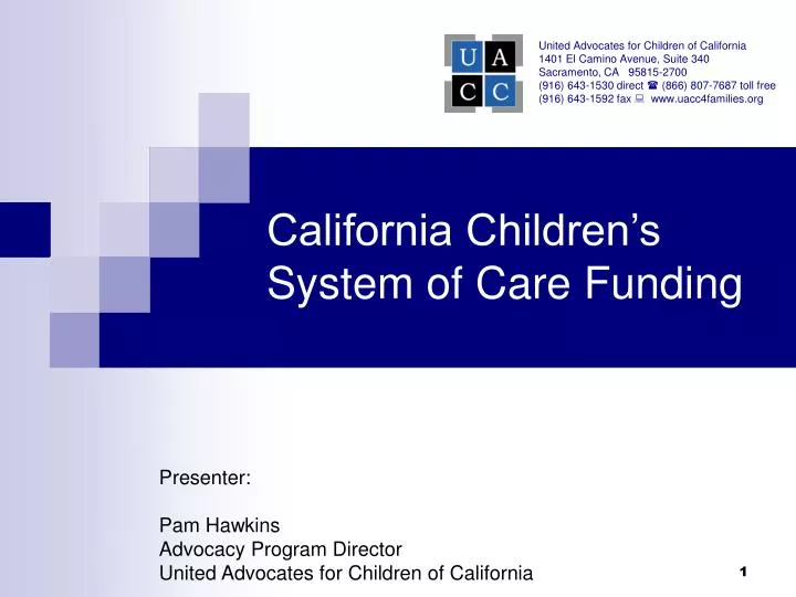 california children s system of care funding