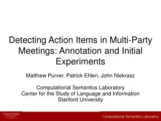 Detecting Action Items in Multi-Party Meetings: Annotation and Initial Experiments