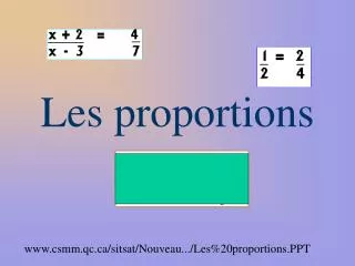 les proportions