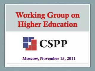 Working Group on Higher Education