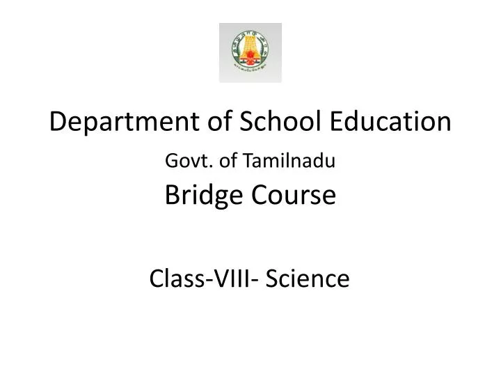 department of school education govt of tamilnadu bridge course