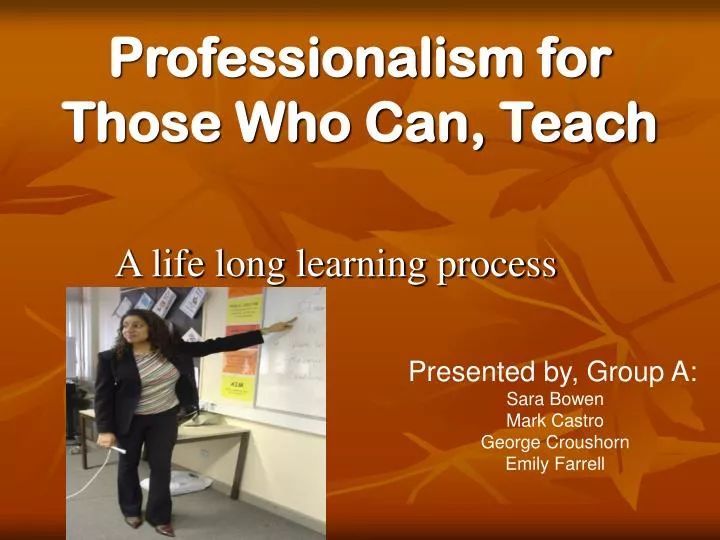 professionalism for those who can teach