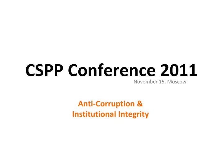 cspp conference 2011
