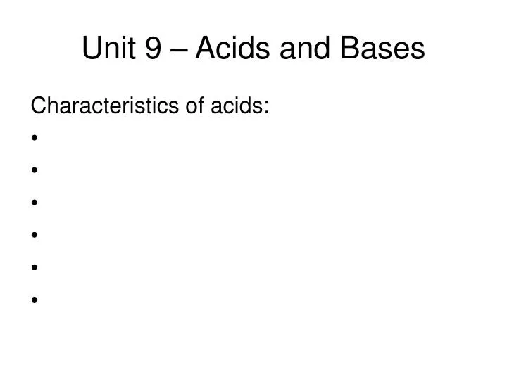 unit 9 acids and bases