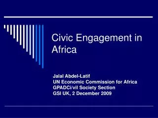 Civic Engagement in Africa