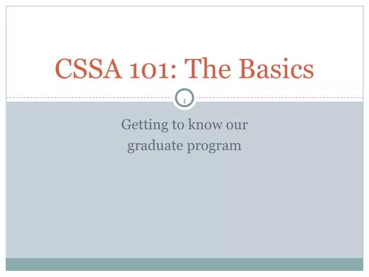 cssa 101 the basics