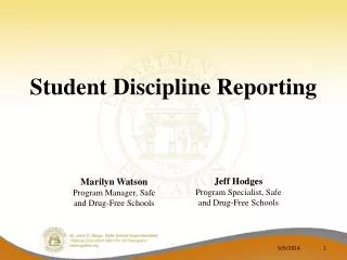 student discipline reporting