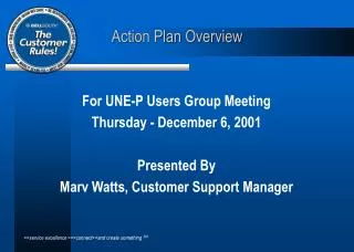 For UNE-P Users Group Meeting Thursday - December 6, 2001 Presented By