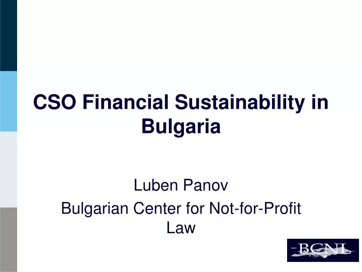 cso financial sustainability in bulgaria
