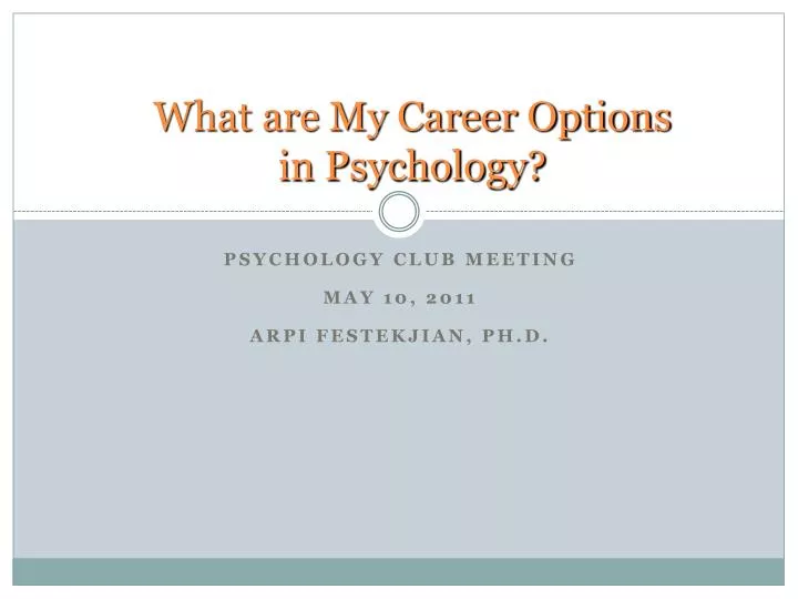 what are my career options in psychology