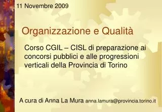 organizzazione e qualit