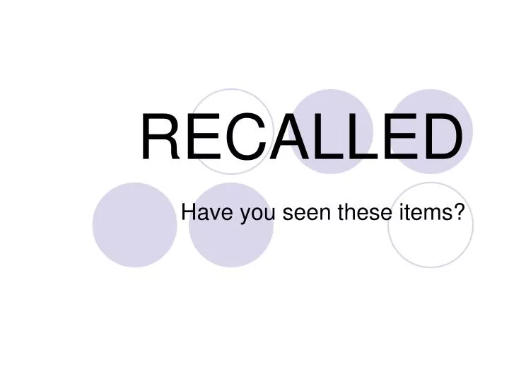 recalled