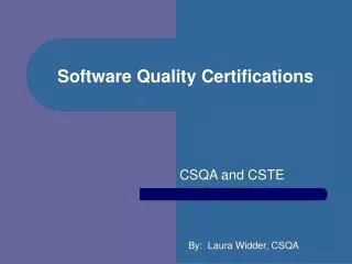 Software Quality Certifications