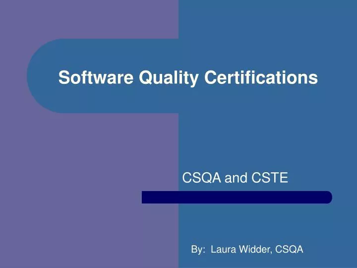 software quality certifications