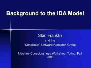 Background to the IDA Model