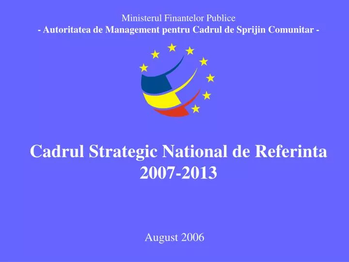 cadrul strategic national de referinta 2007 2013