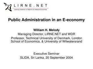 Public Administration in an E-economy