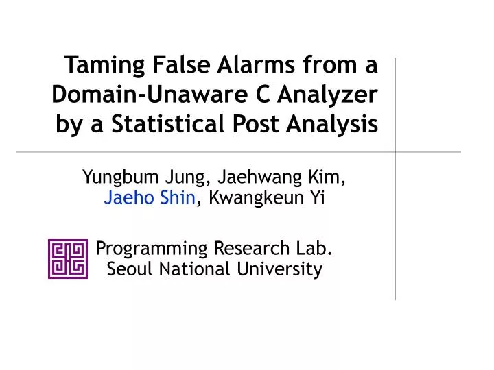 taming false alarms from a domain unaware c analyzer by a statistical post analysis