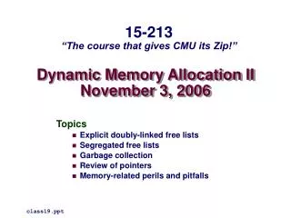 dynamic memory allocation ii november 3 2006