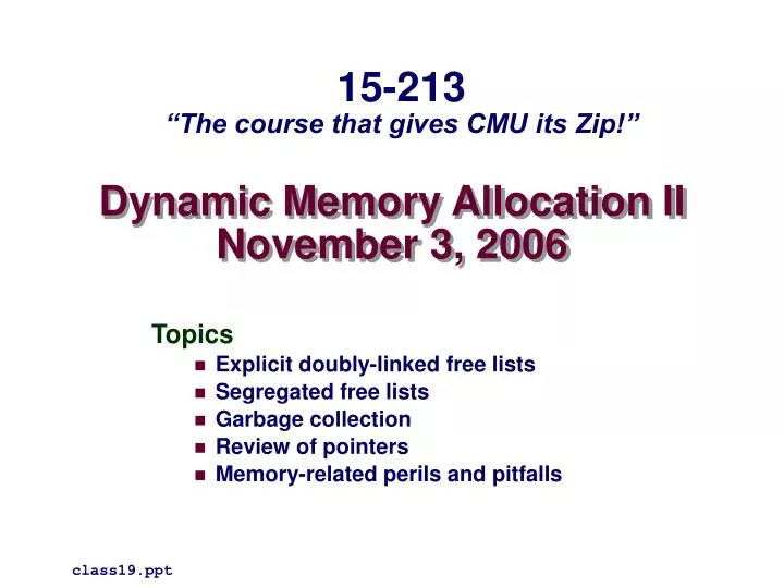 dynamic memory allocation ii november 3 2006