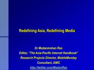 Redefining Asia, Redefining Media