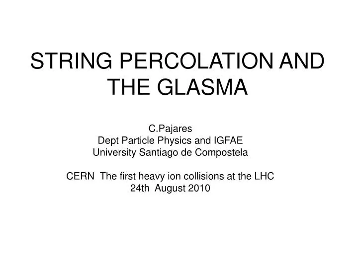 string percolation and the glasma