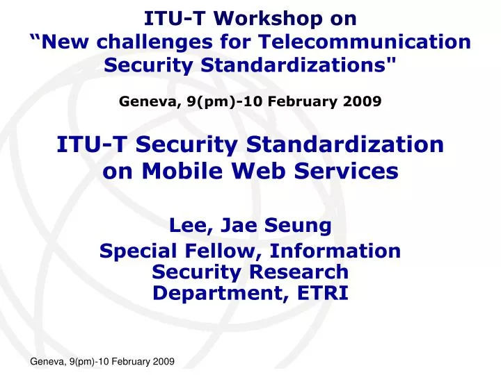 itu t security standardization on mobile web services