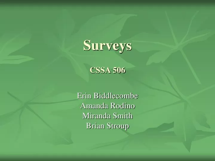 surveys cssa 506