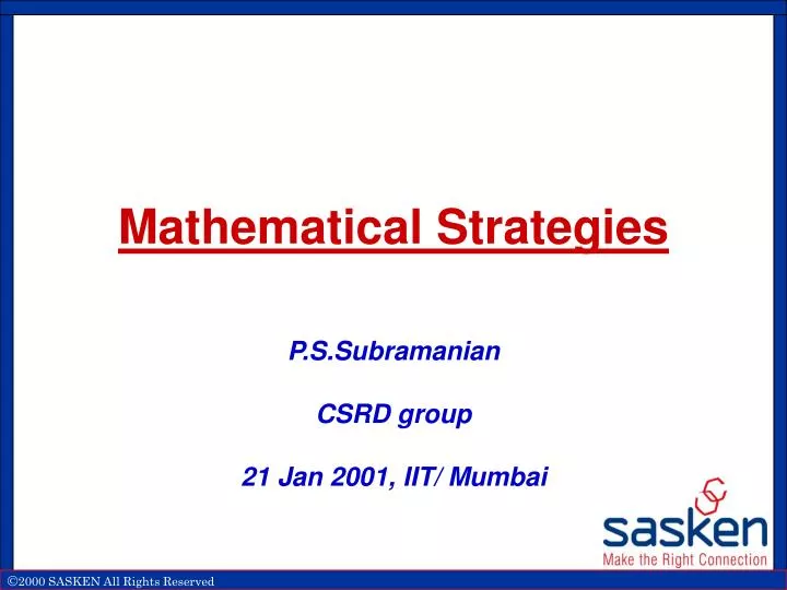 mathematical strategies