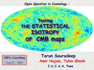 Testing THE STATISTICAL ISOTROPY OF CMB maps