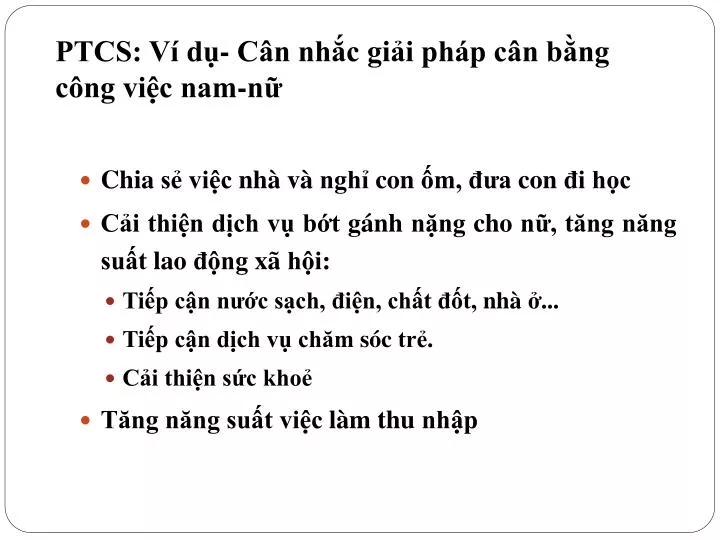 ptcs v d c n nh c gi i ph p c n b ng c ng vi c nam n