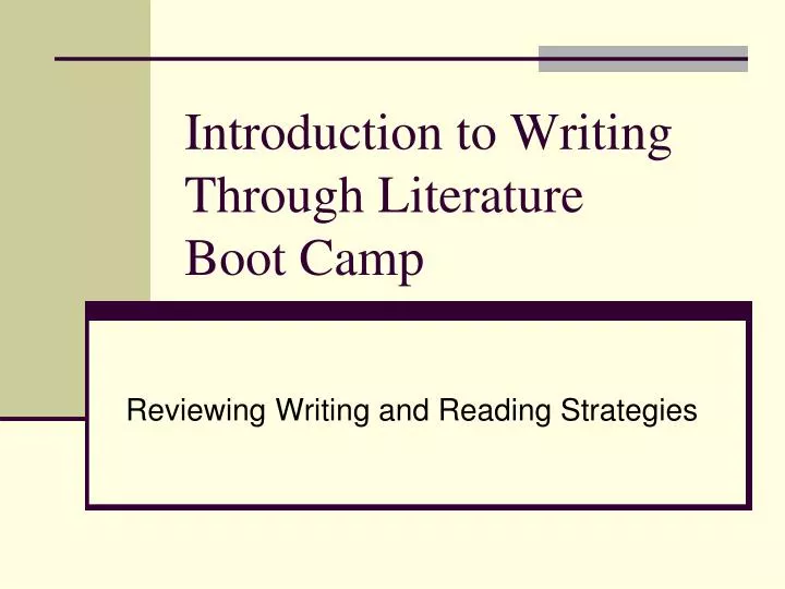 introduction to writing through literature boot camp