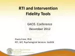 RTI and Intervention Fidelity Tools - slide 1
