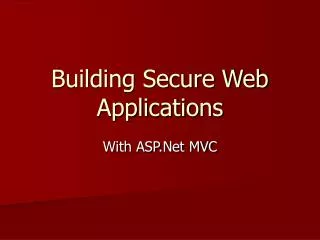 Building Secure Web Applications