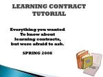 LEARNING CONTRACT TUTORIAL - slide 1
