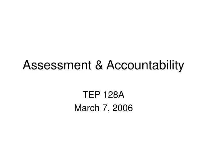 assessment accountability