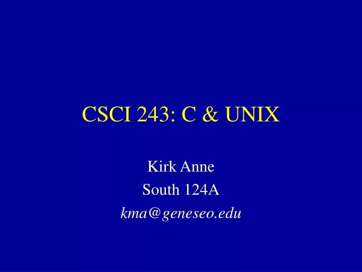 csci 243 c unix