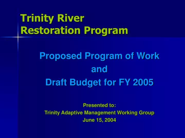 trinity river restoration program