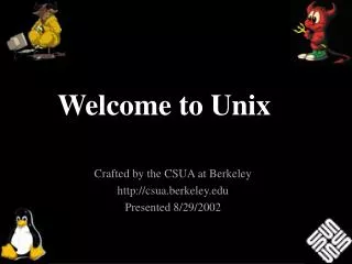 Welcome to Unix