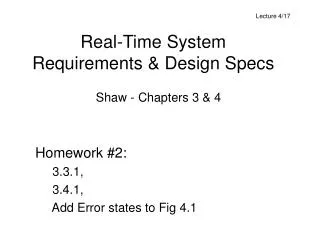 Real-Time System Requirements &amp; Design Specs
