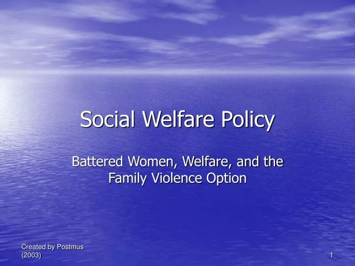 social welfare policy