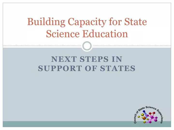 building capacity for state science education
