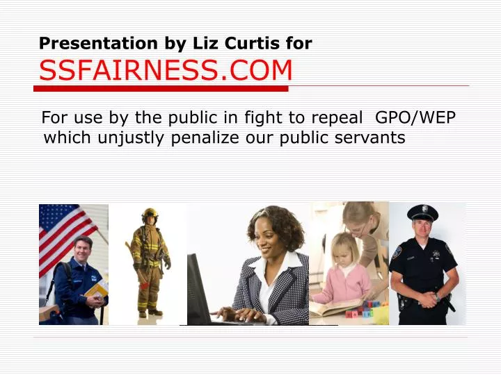 presentation by liz curtis for ssfairness com