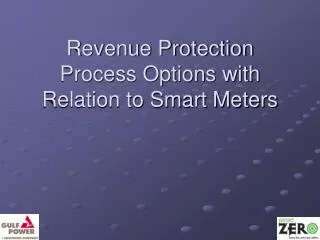 Revenue Protection Process Options with Relation to Smart Meters