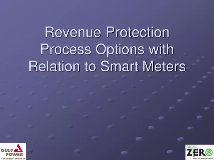 revenue protection process options with relation to smart meters
