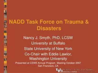 NADD Task Force on Trauma &amp; Disasters