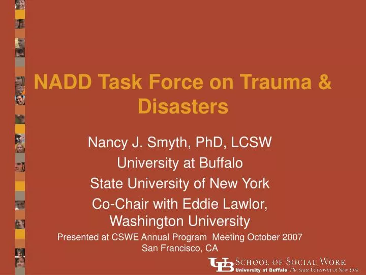 nadd task force on trauma disasters