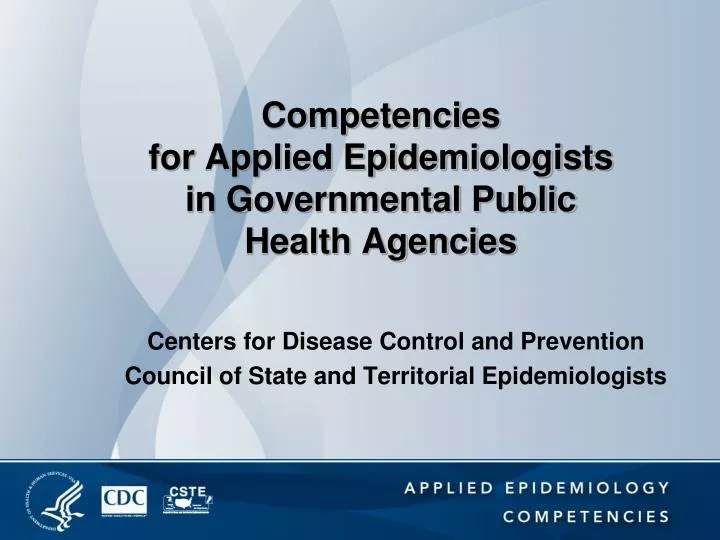 competencies for applied epidemiologists in governmental public health agencies