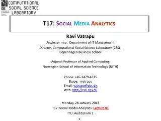 T17: Social Media Analytics