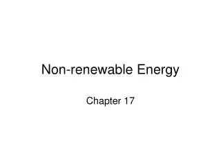 Non-renewable Energy